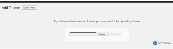 File browser dialog showing theme zip file selection
