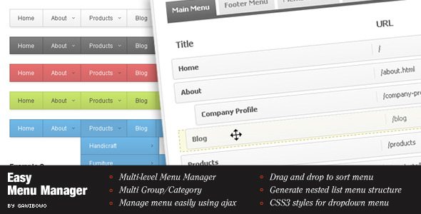 WordPRess Easy Menu Manager