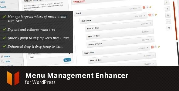 Menu Management Enhancer for WordPress