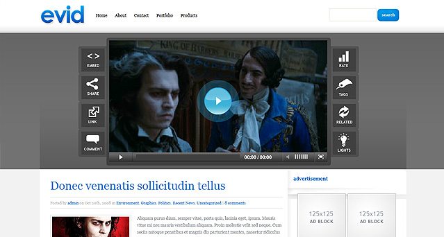 evid WordPress Video Theme