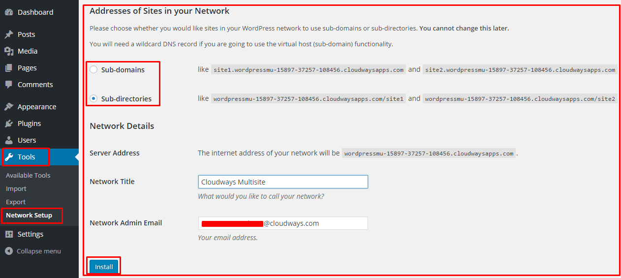 Configure WordPress Multisite