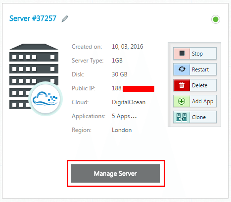Manage Server - WordPress multisite
