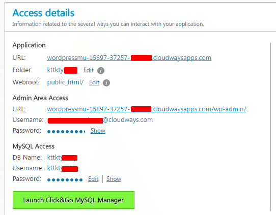 WordPress Multisite Access Details