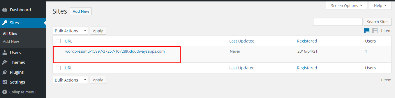 WordPress Multisite Admin
