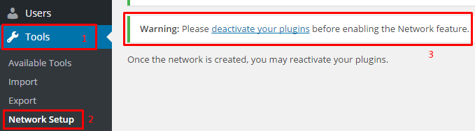 WordPress Plugins Deactivate Warning
