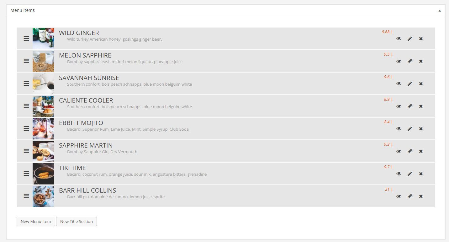 WordPress Restaurant theme