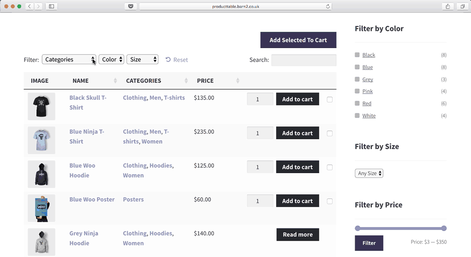 WooCommerce-Product-Table-Demo