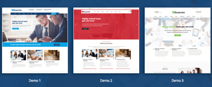 Financier HomePage Layouts