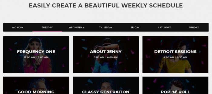 weekly schedule