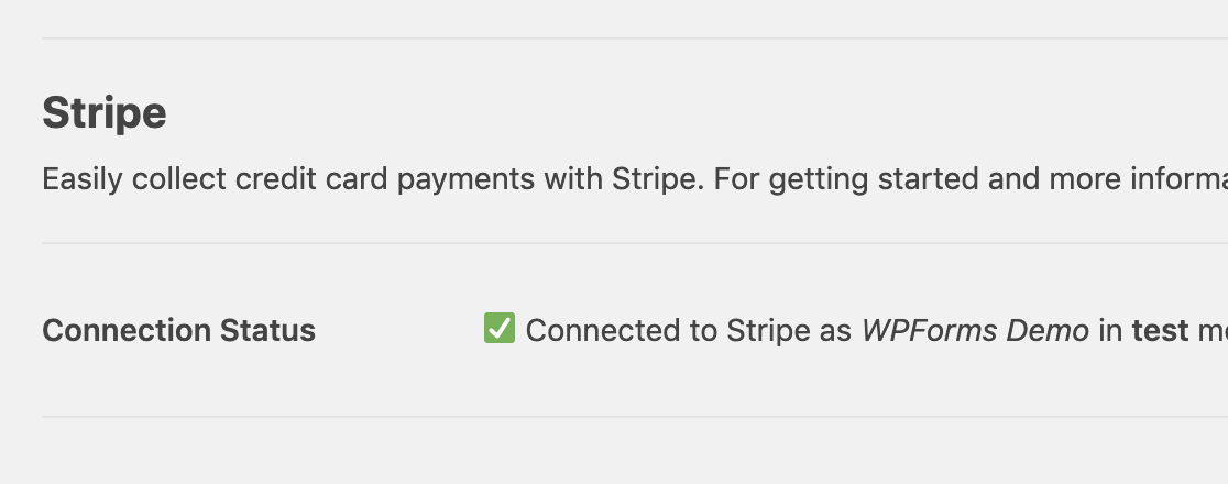 success connection stripe connected