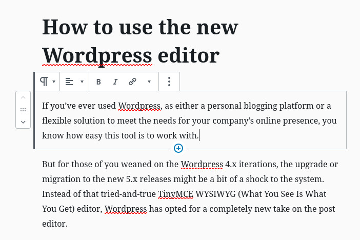 gutenberg post editing